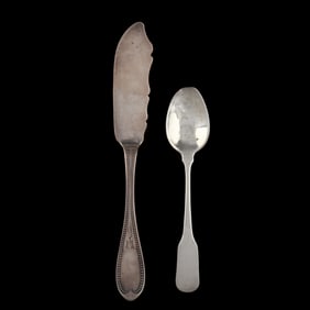 Two Eastern North Carolina Coin Silver Flatware Items