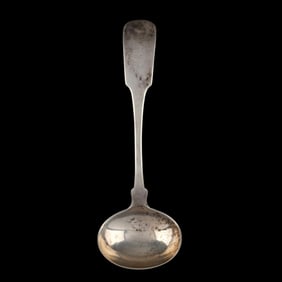 Southern Coin Silver Gravy Ladle, Mark of Moses Eastman