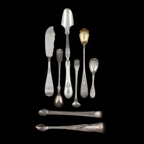 Eight Coin Silver Flatware Servers