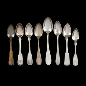 Selection of Eight Coin Silver Place Spoons