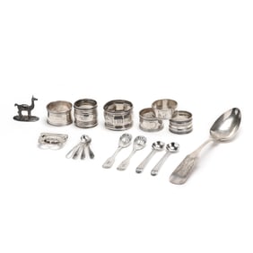 A Group of Coin Silver and Sterling Silver Tableware