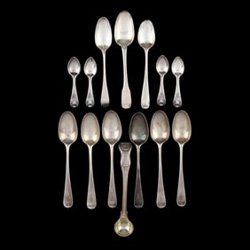 Selection of Fourteen Georgian Silver Spoons