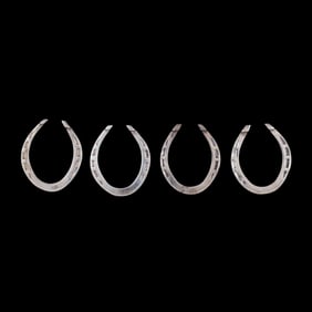 Two Pairs of English Silver Horseshoe Napkin Rings, Mark of Francis Howard Ltd.