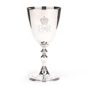 An Elizabeth II Silver Goblet Commemorating the Queen's Silver Jubilee