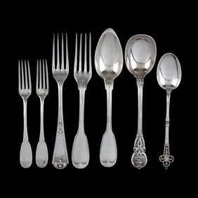 Seven Pieces of French Silver Flatware