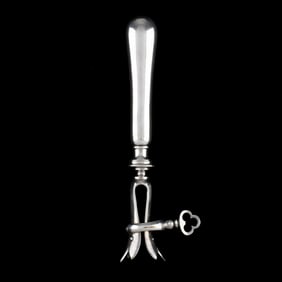 A French Silver-Plated Bone Holder