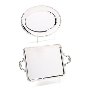 Two Christofle Silver-Plated Serving Trays