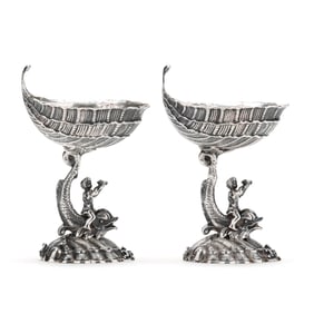 Pair of German Silver Master Salts