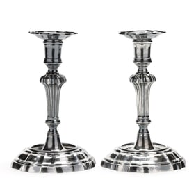 A Pair of Buccellati Sterling Silver Candlesticks