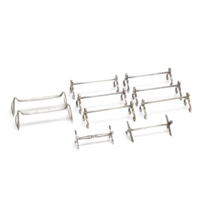 Ten Continental Silver Knife Rests