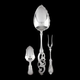 Three Pieces of Dutch Silver Flatware