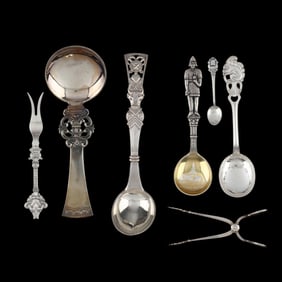 Seven Pieces of Scandinavian Silver Flatware