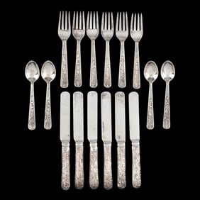 Chinese Export Silver Miniature Flatware Service