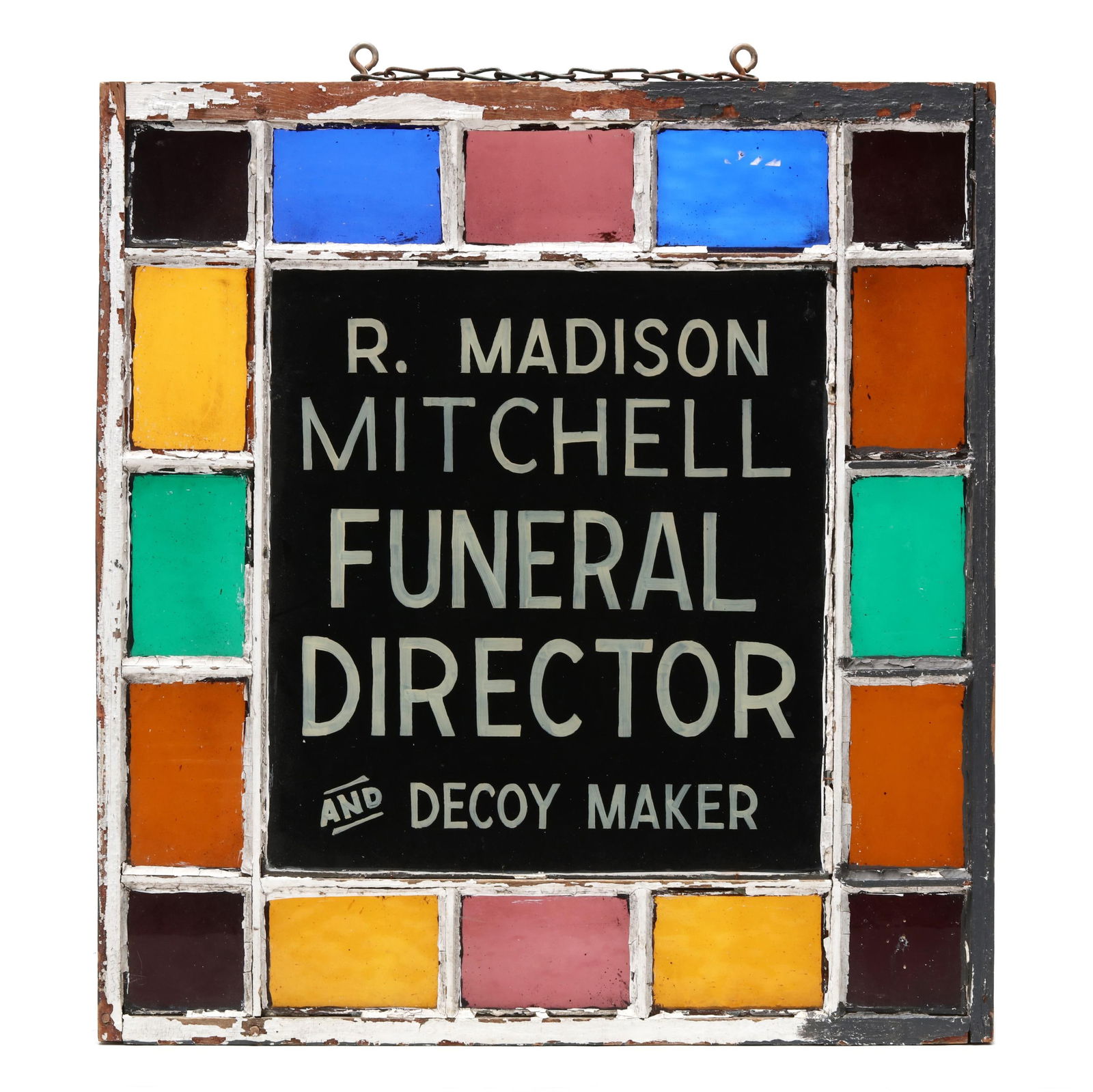 Madison Mitchell Funeral Director and Decoy Maker Stained Glass Sign (1 of 4)