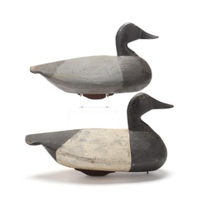Ned Burgess (NC, 1868-1958), Pair of Oversized Canvasbacks