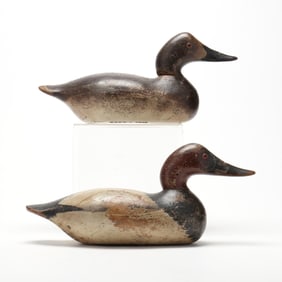 Mason Factory (MI, 1896-1924), Pair of Challenge Grade Canvasbacks