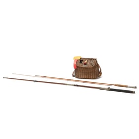 Fishing Creel with Two Rods