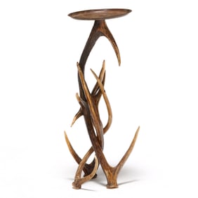 Vintage Brass Top Antler Stand