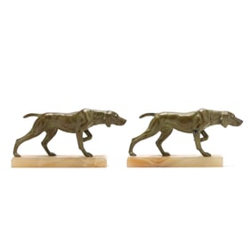 Pair of Art Deco Gunnin' Dog Bookends
