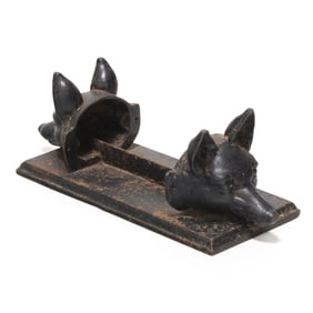 Cast Iron Boot Scraper with Fox Head Ends
