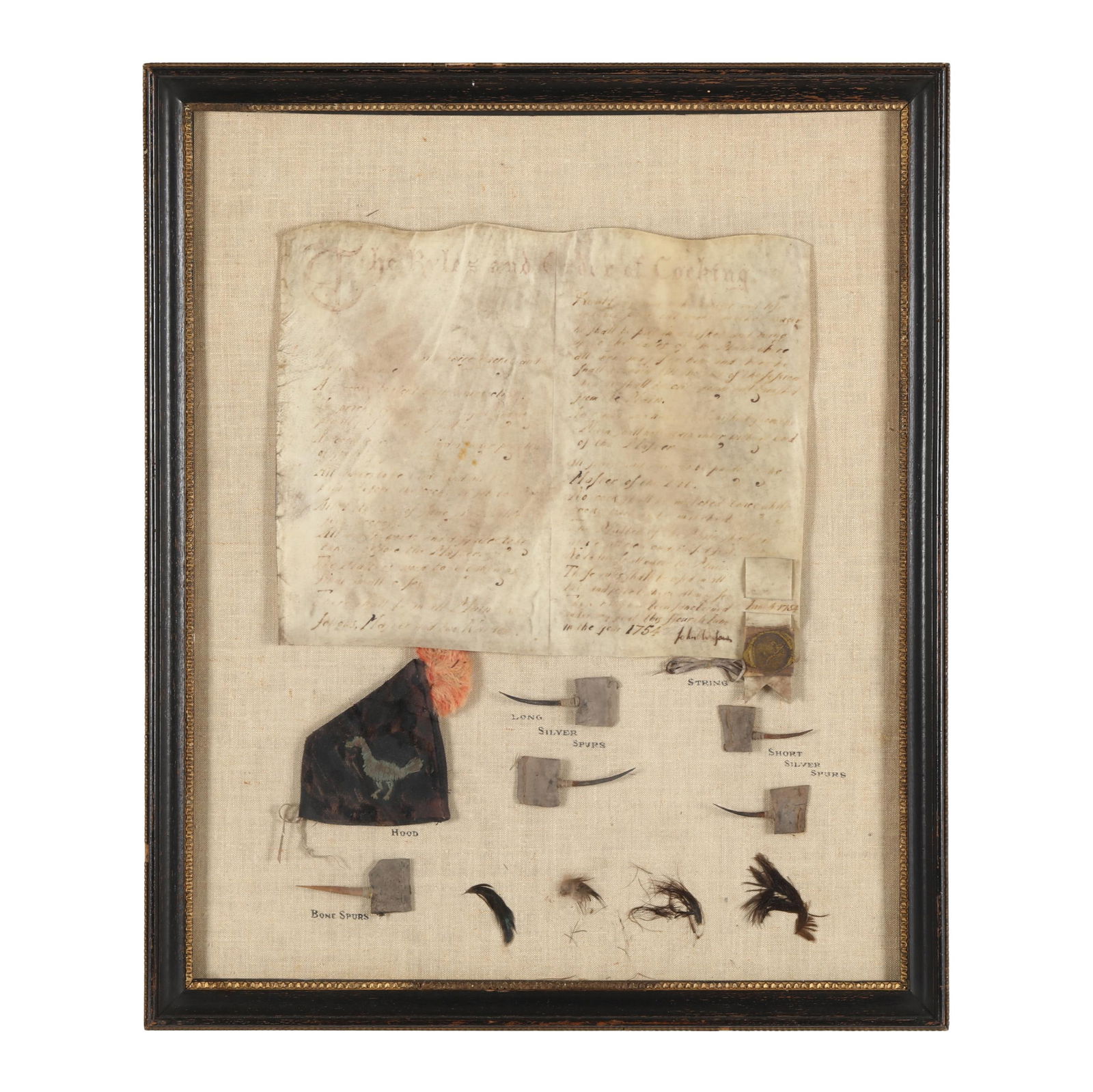 18th Century English Manuscript on Cock Fighting (1 of 9)