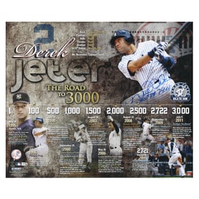 Derek Jeter Autographed Poster,  The Road to 3000