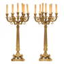 Pierre-Philippe Thomire (French, 1757-1853), Pair of Empire Gilt Bronze Seven Light Candelabra