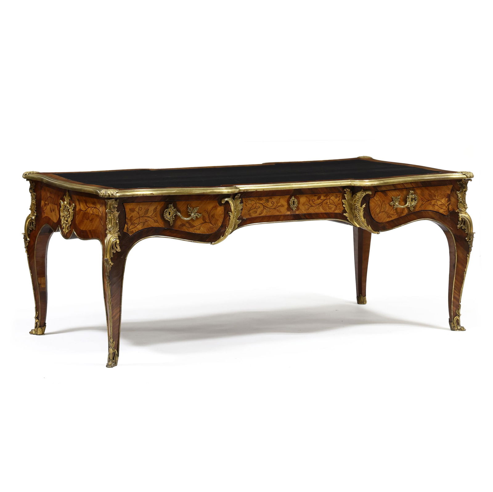 Louis XV Style Marquetry Inlaid Kingwood and Ormolu Bureau Plat (1 of 9)
