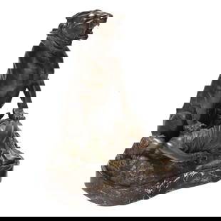 Jean-Leon Gerome (French, 1824-1904), Martyre Indienne: Jean-Leon Gerome (French, 1824-1904), Martyre Indiennepatinated bronze, the reverse terrace with “Siot-Decauville Fondeur Paris” pastille and stamped "K410", and additional Siot foundry stamp