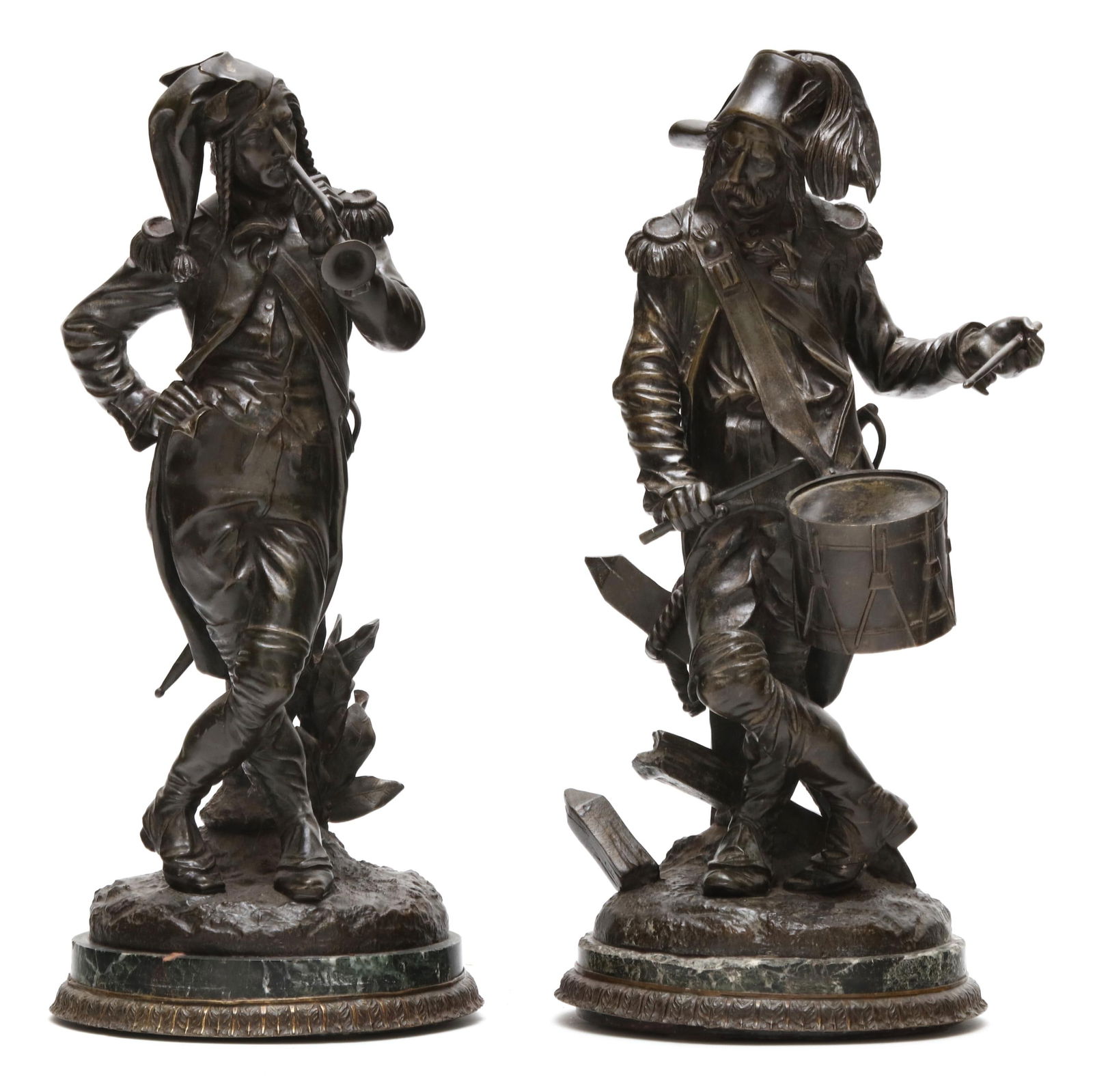 Armand Jules Le Véel (French, 1821-1905), Militia Drummer and Bugler (Two Bronze Works) (1 of 10)