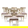 Set of Eight Italianate Carved and Painted Vintage Dining Chairs