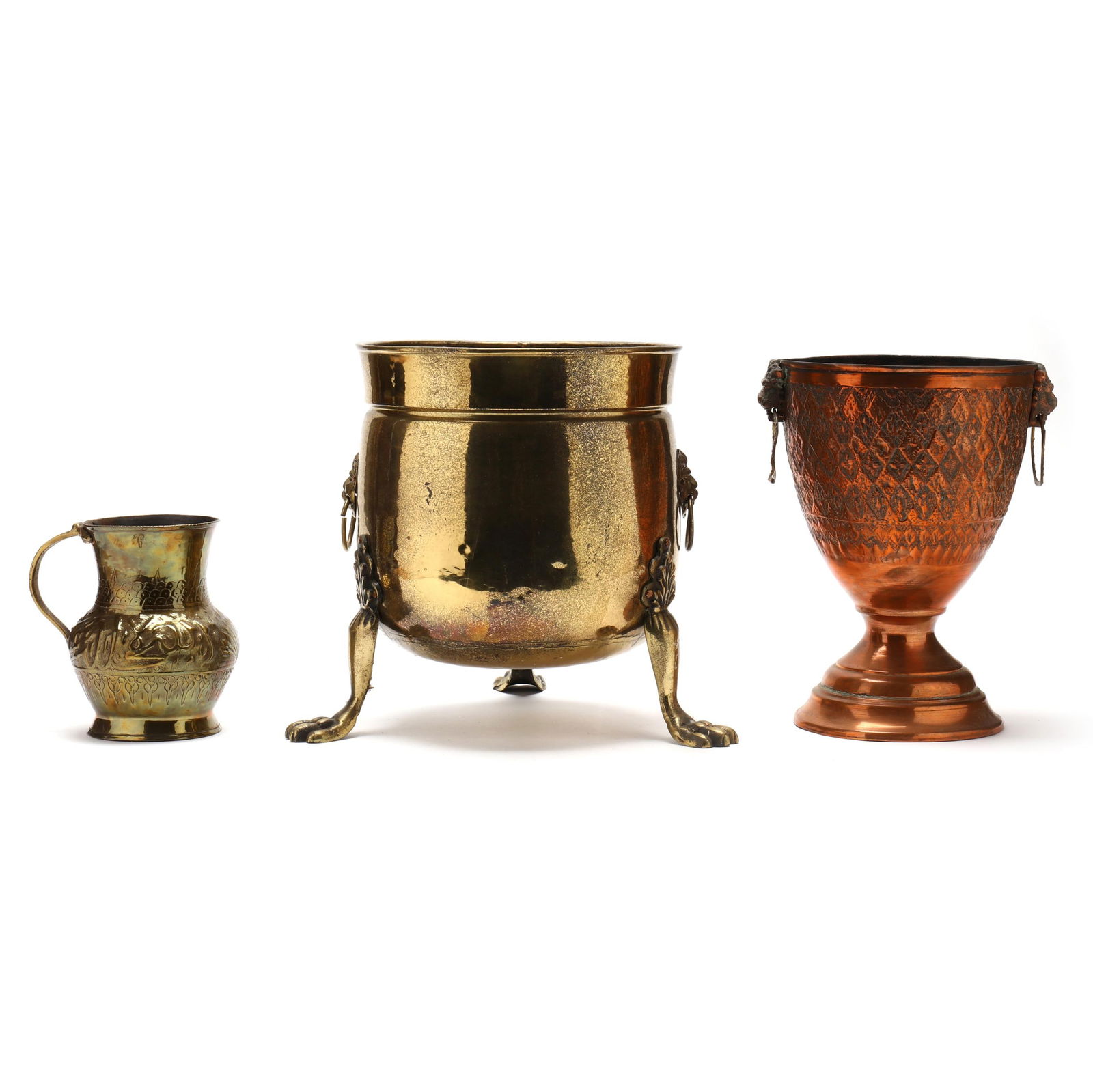 Vintage Brass and Copper Jardinieres and Mug (1 of 12)