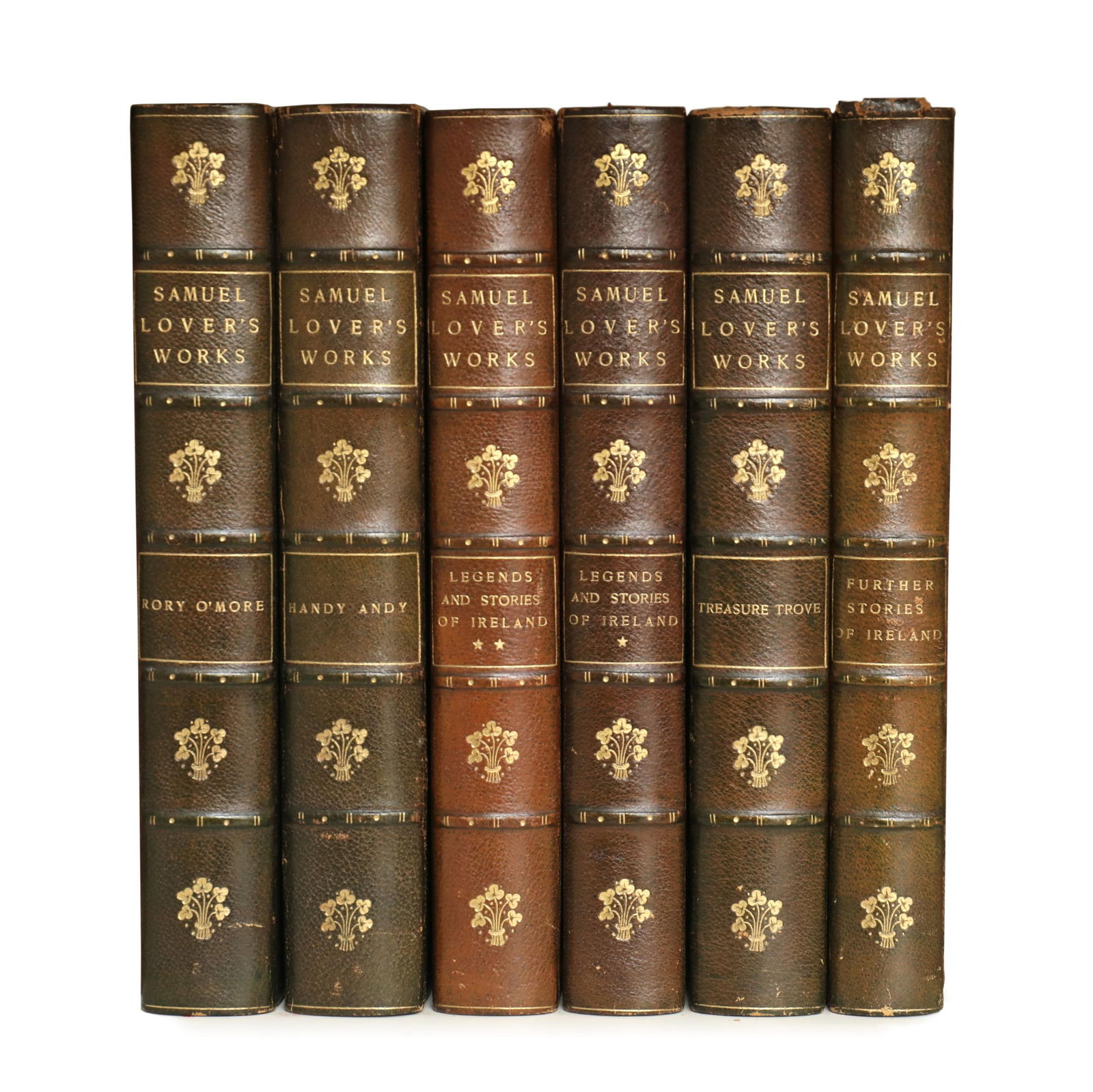 Six Volumes of Samuel Lover's Works, Finely Bound by Blackwell (1 of 2)
