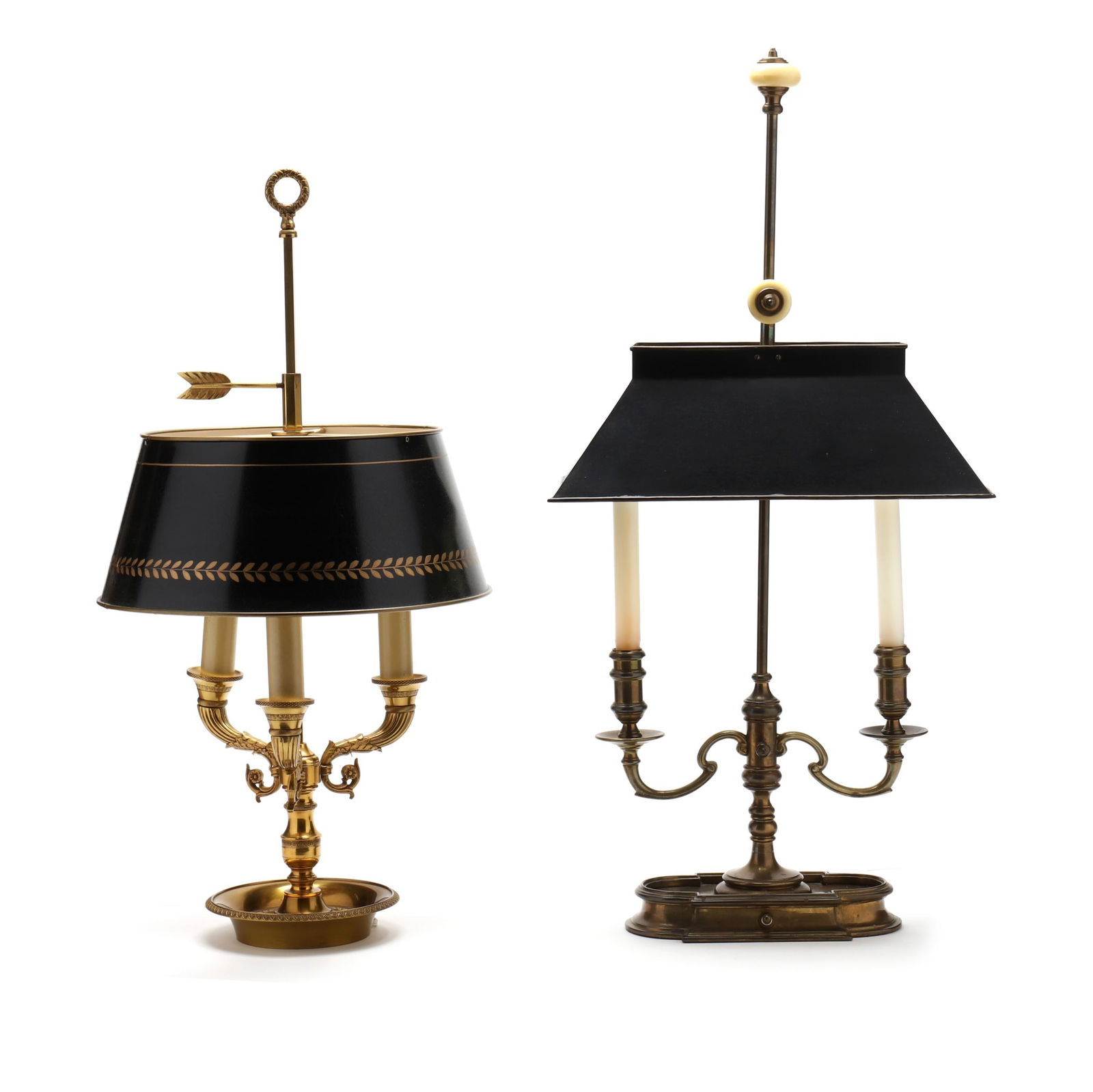 Two Vintage Tole Shade Table Lamps (1 of 9)