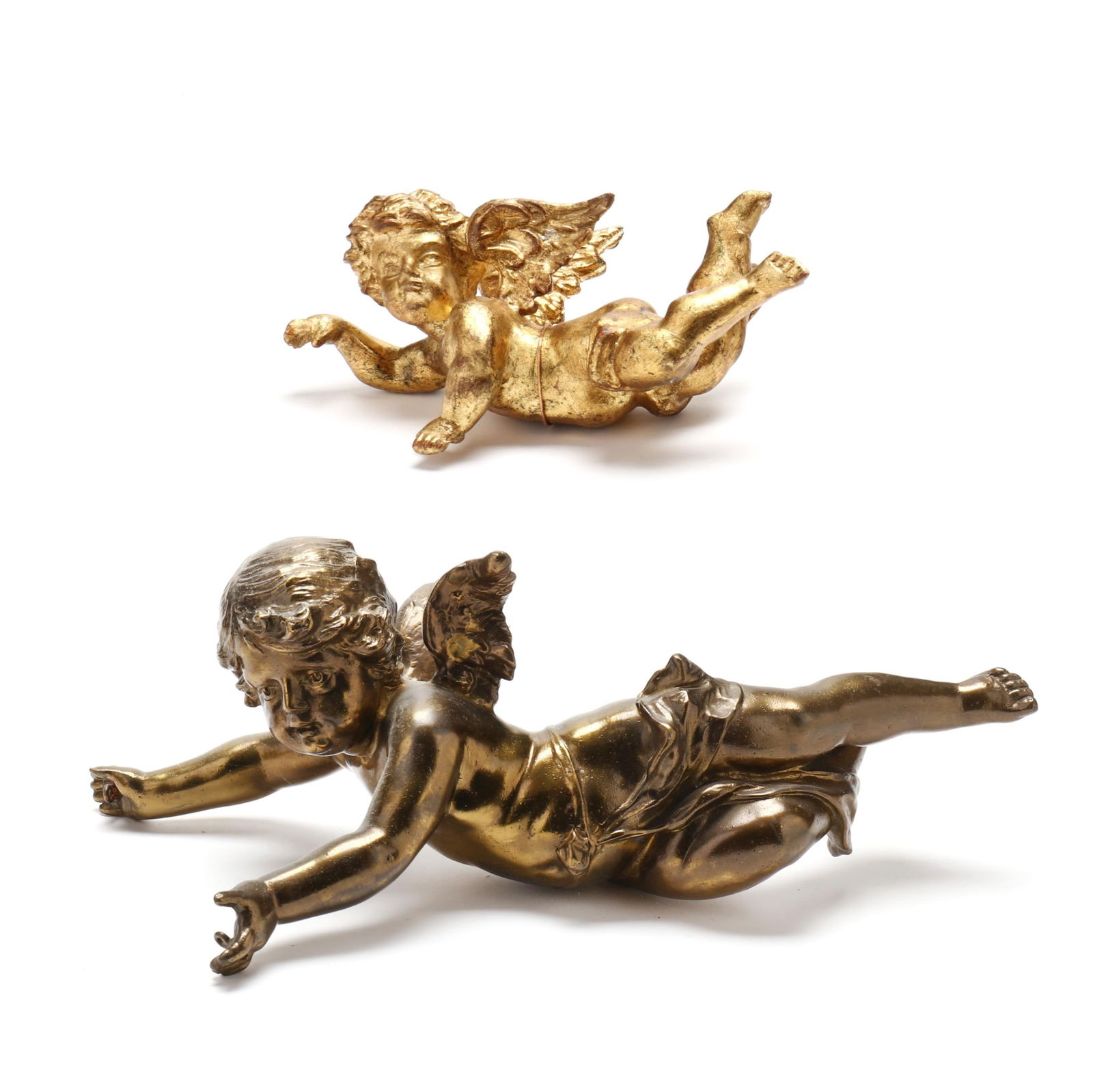 Two Continental Gilt Wall Putti (1 of 4)