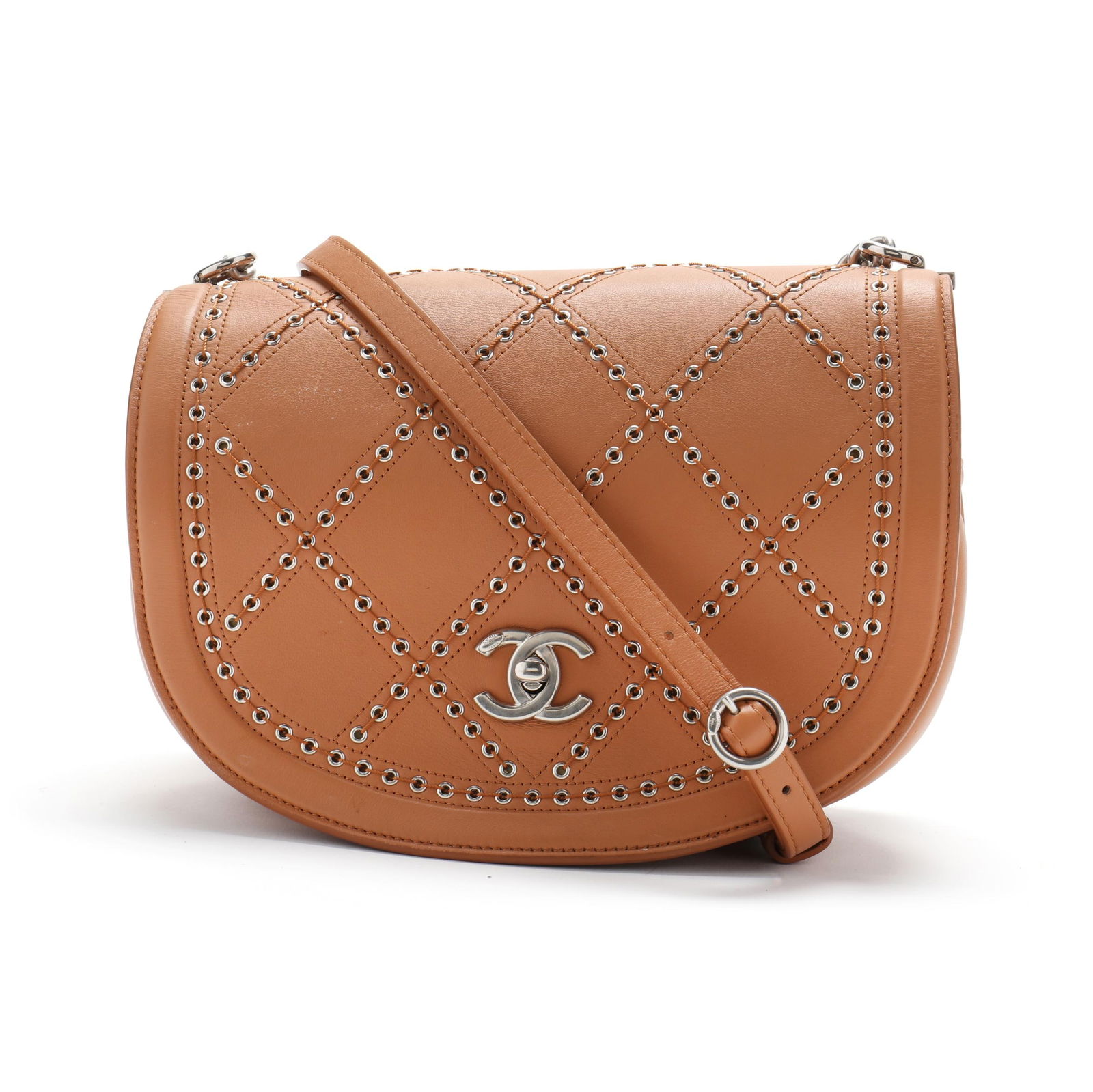 Brown Leather  Coco Eyelets  Shoulder Bag, Chanel (1 of 17)