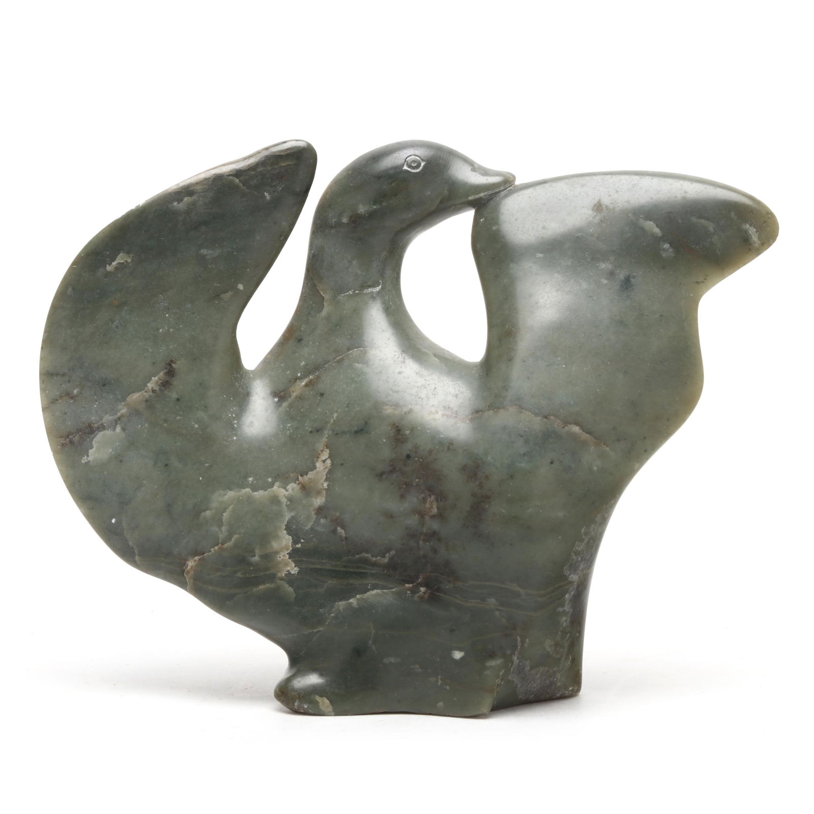 Inuit Carved Stone Bird, attributed to Jannie Meeko (b. 1957) (1 of 5)
