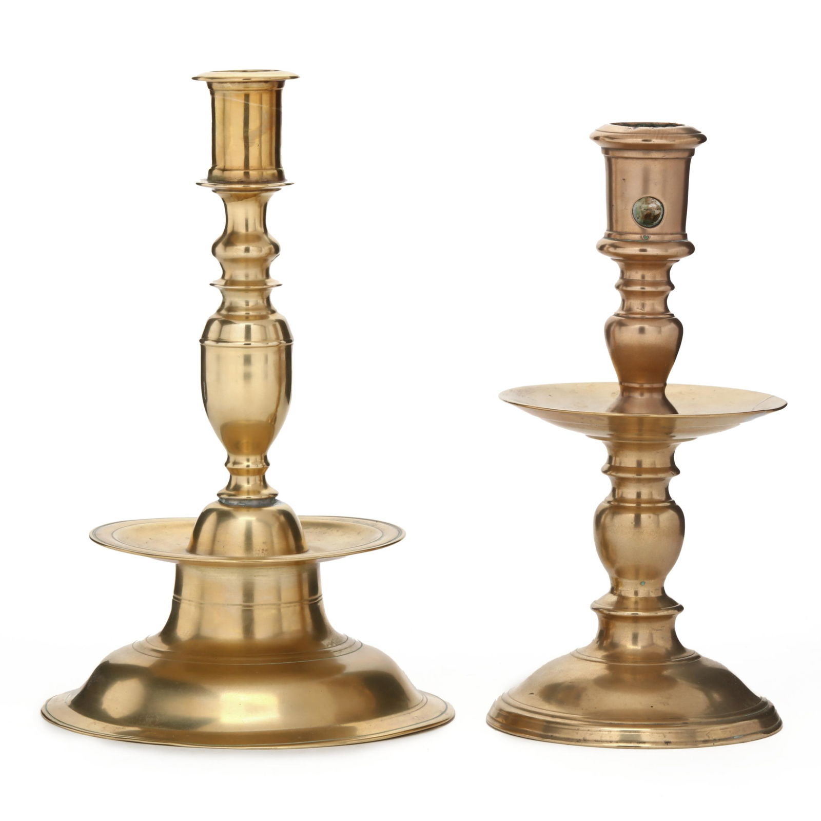 Two Antique "Heemskirk" Brass Candlesticks, including Hans Wolff of Nuremburg (1 of 4)