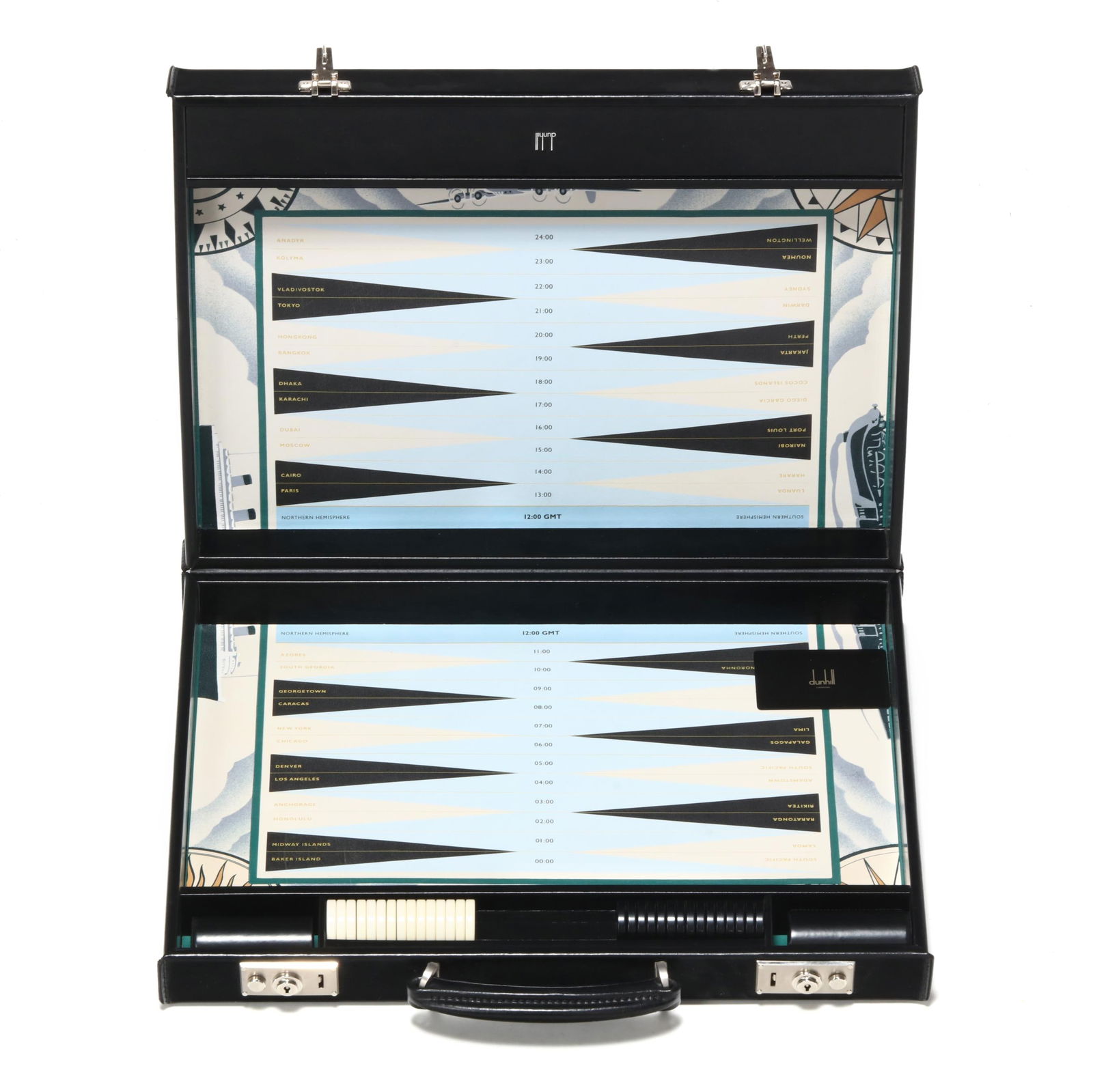 Dunhill Leather Travel Backgammon Set (1 of 11)