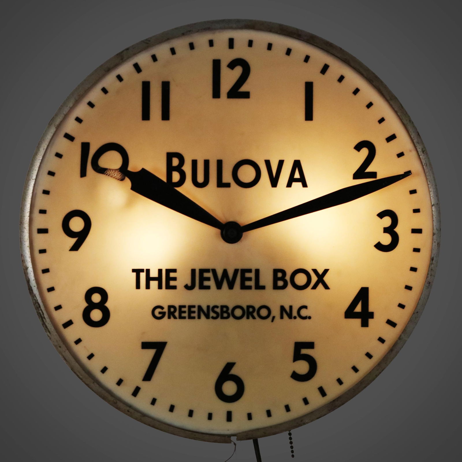 Vintage North Carolina Advertising Clock,  The Jewel Box (1 of 4)