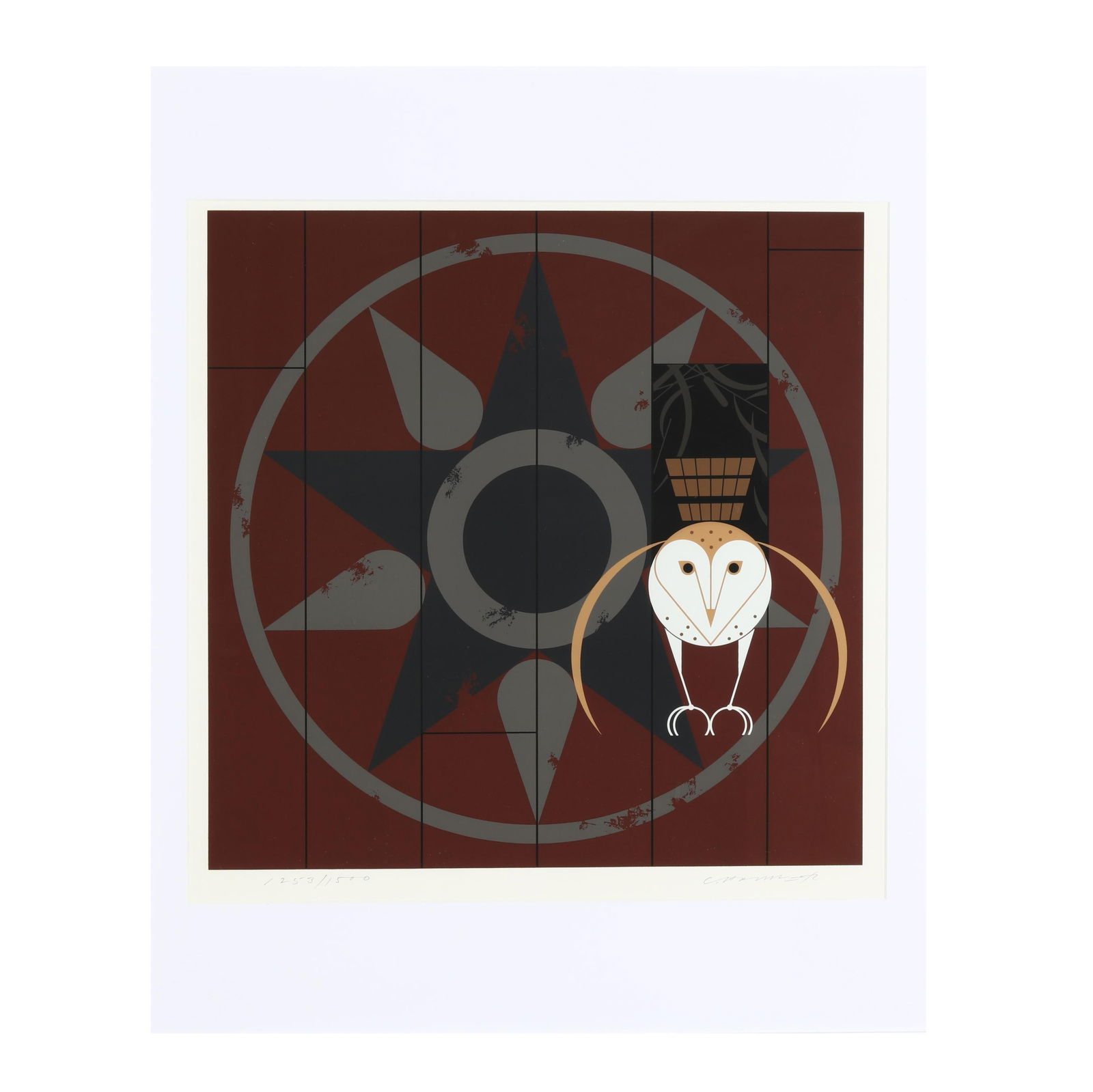 Charley Harper (American, 1922-2007), Hexit: Charley Harper (American, 1922-2007), Hexitserigraph in colors, 1980, pencil signed and numbered lower margin, matted and framed. Frame dimensions 27 3/4 x 23 3/4 in. Charley Harper (1922–2007) was