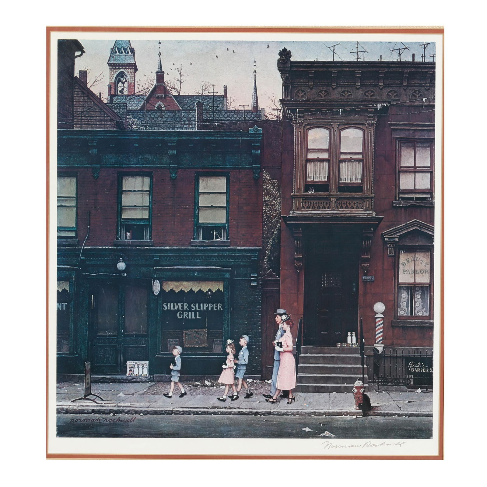 Norman Rockwell (American, 1894-1978),  Walking To Church (1 of 6)