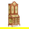Italian Rococo Style Painted Secretaire Bookcase