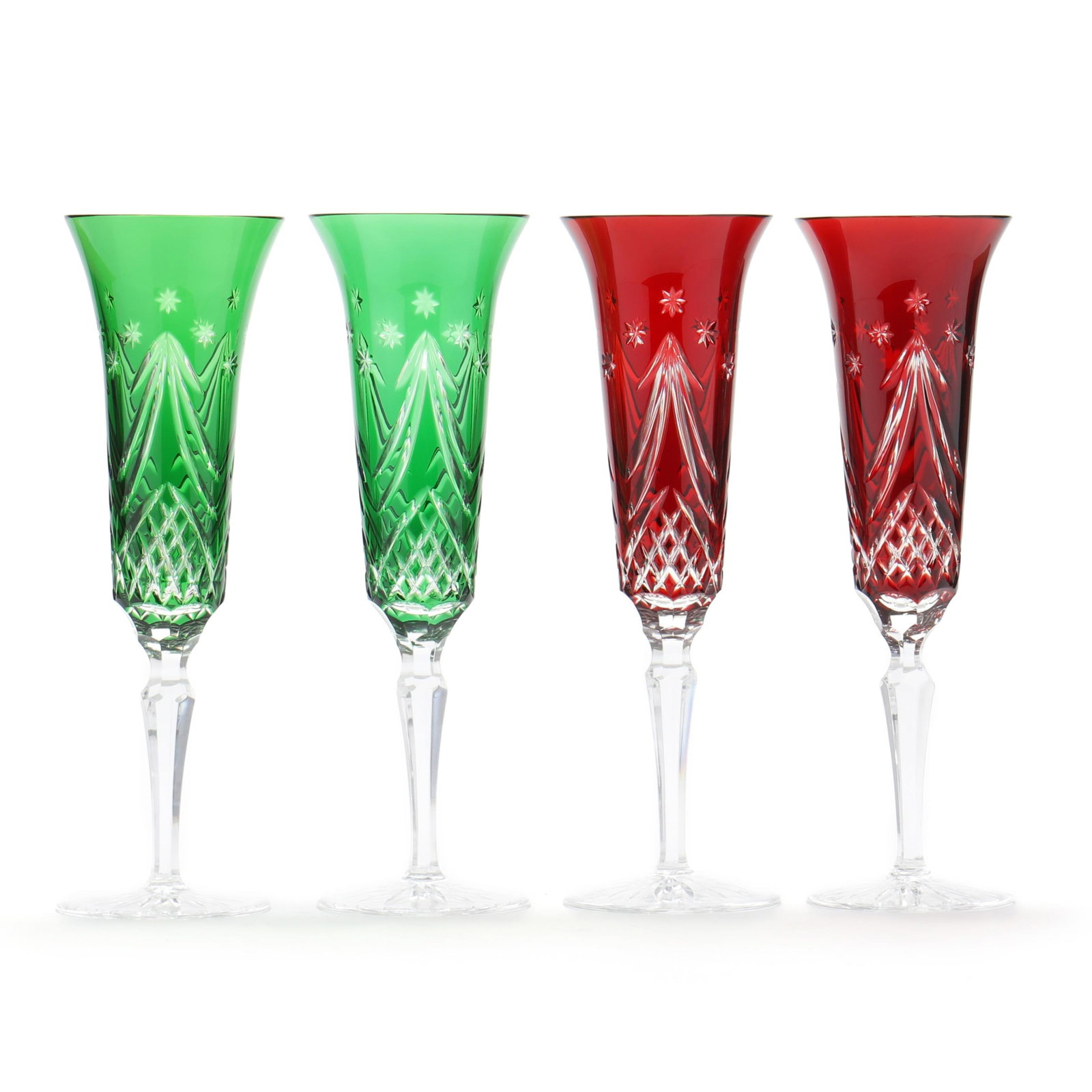 Set of Four Waterford Crystal  Merry Christmas  Champagne Flutes (1 of 7)