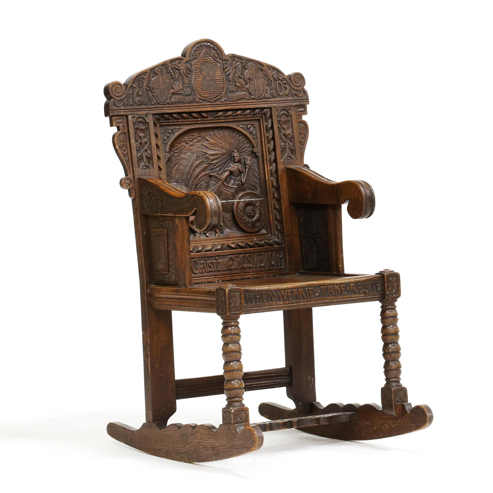 English Oak Wainscot Rocking Chair (1 of 10)