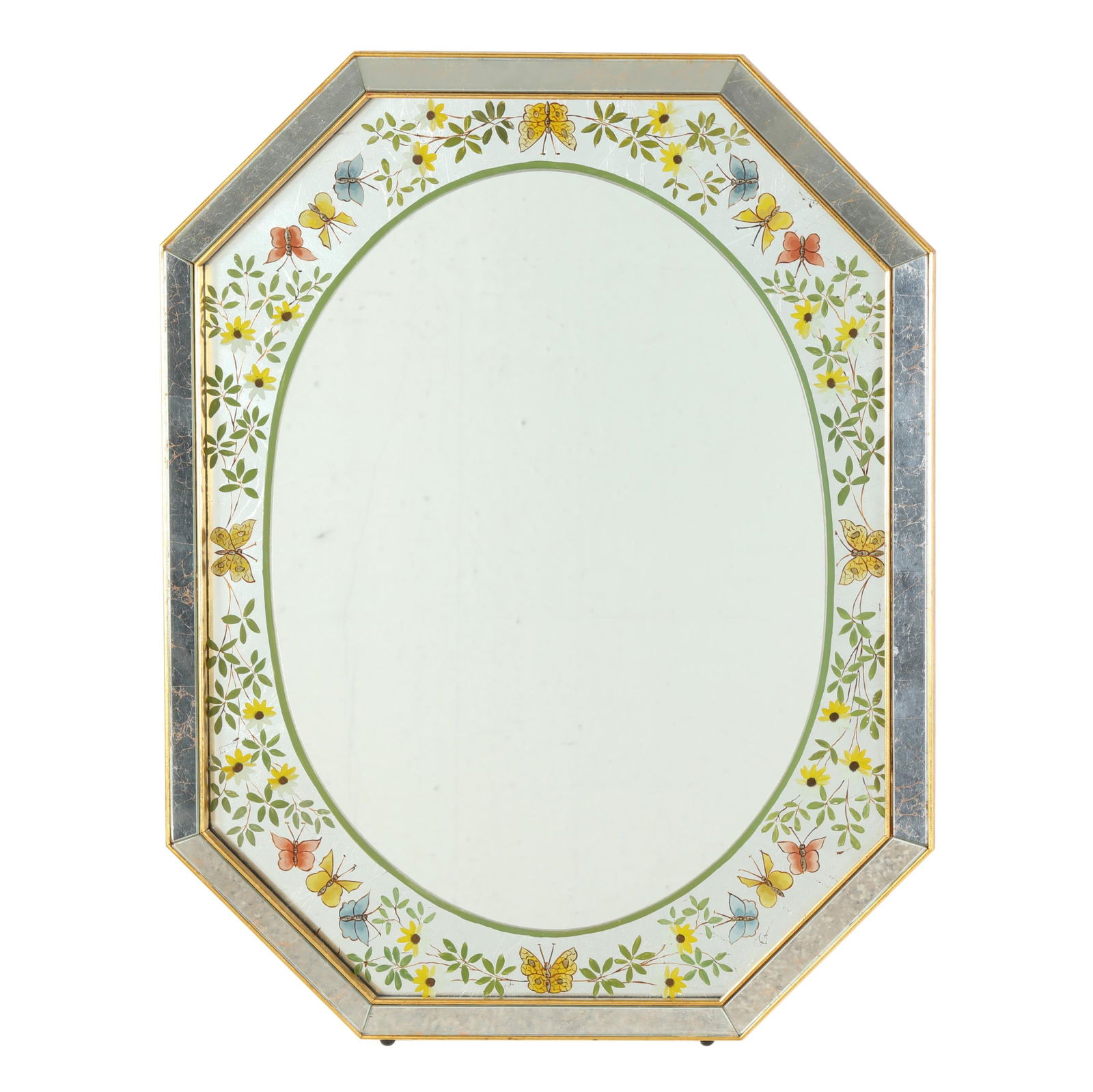 Vintage Eglomise Paneled Wall Mirror (1 of 4)
