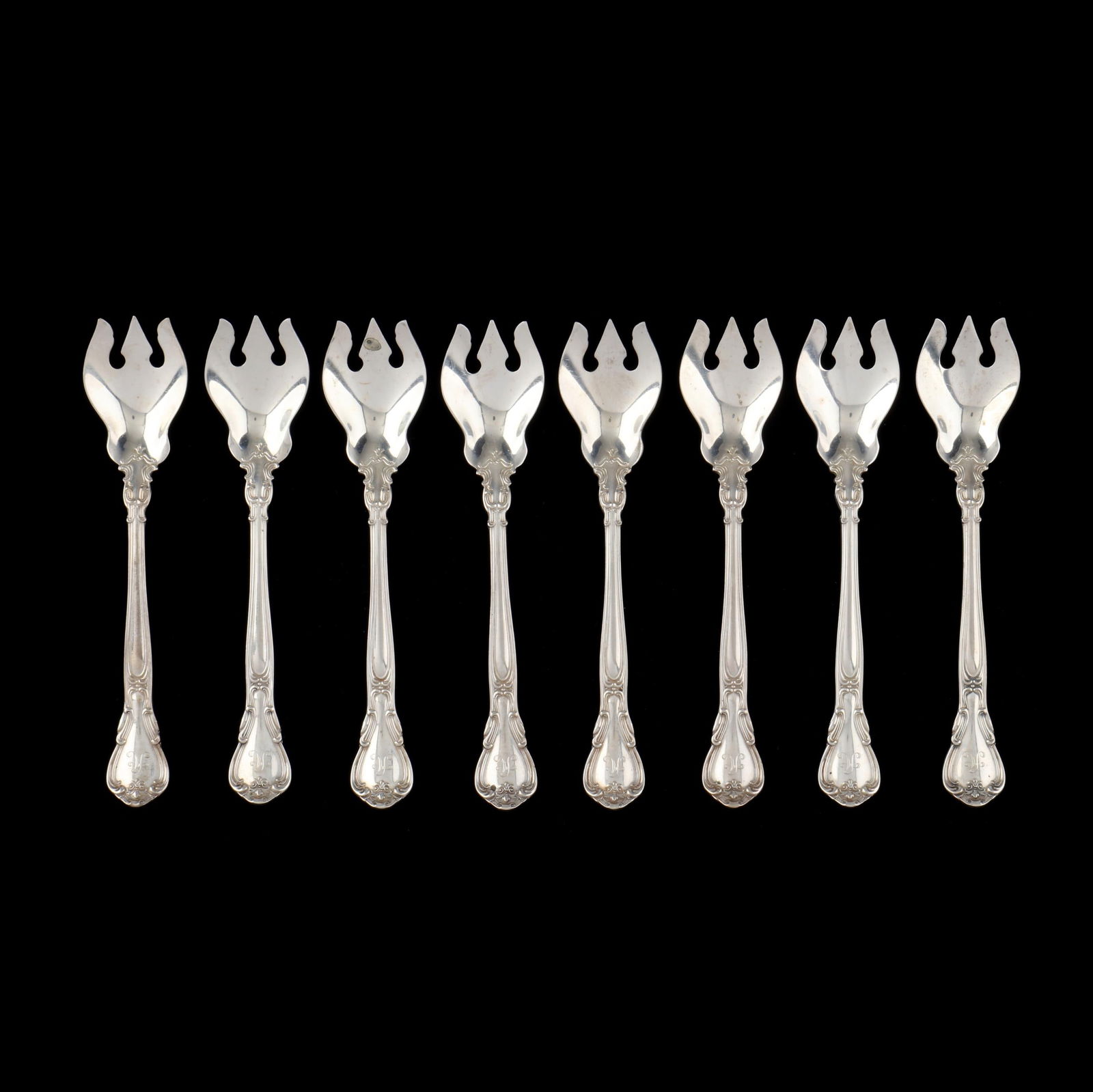 Set of Eight Gorham  Chantilly  Sterling Silver Ice Cream Forks (1 of 3)