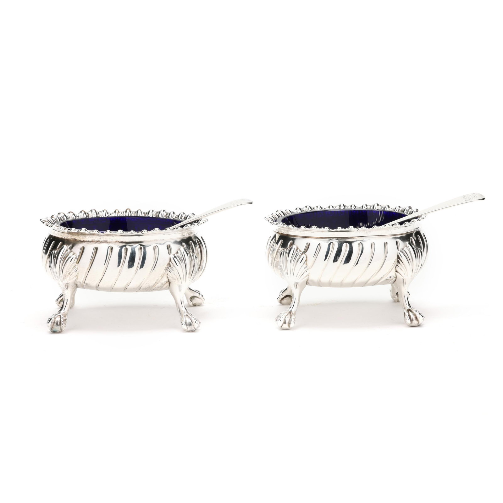 Pair of George III Master Salts, Marks of David Hennell I & Robert Hennell I: Pair of George III Master Salts, Marks of David Hennell I & Robert Hennell I one with mark of Robert Hennell I, London (1778), the other with mark of David Hennell I & Robert Hennell I, London (1766),