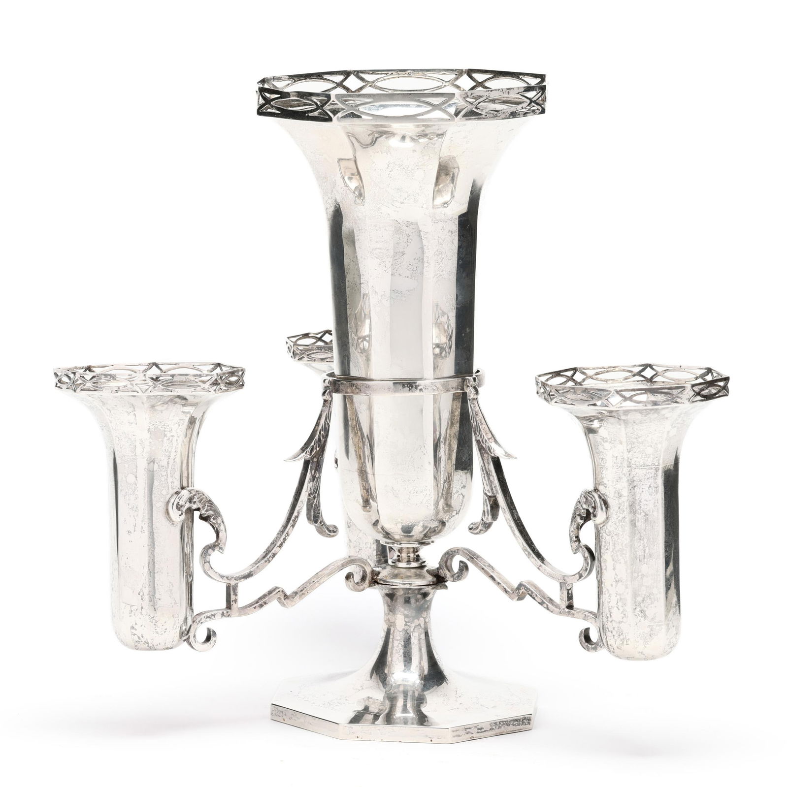 George V Silver Epergne, Mark of Walker & Hall (1 of 6)