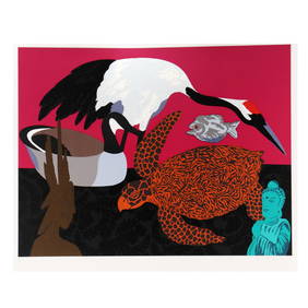 Hunt Slonem (American, b. 1951),  Crane II (1 of 6)